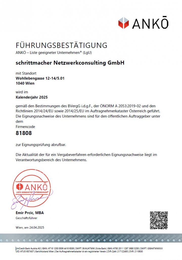 ANKÖ Führungsbestätigung 2025